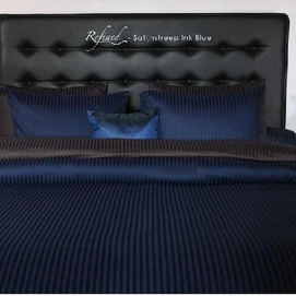 Dekbedovertrek Heckett & Lane Refined Uni Stripe Ink Blue Satijn