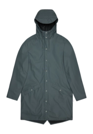 Rain Jacket RAINS Unisex Long Jacket W3 Dark Grey