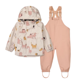 Regenpak Liewood Kids Manu Rainwear Set Cats And Dogs / Sandy