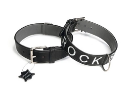 Halsband Beeztees Rockstar Leren Zwart