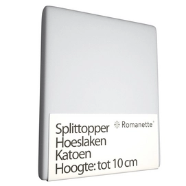 Katoenen Splittopper Hoeslaken Romanette Zilver-160 x 210 cm