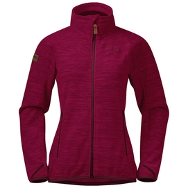 Sweatjacke Bergans Hareid Fleece NoHood Zinfandel Red Mel Damen