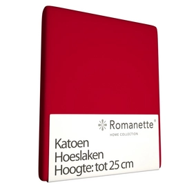 Hoeslaken Romanette Rood (Katoen)-80 x 200 cm