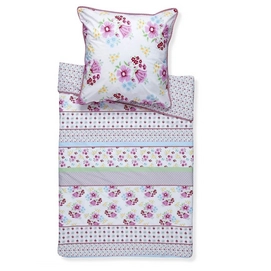 Bettwäsche Room Seven Striped Flower Pink Baumwolle