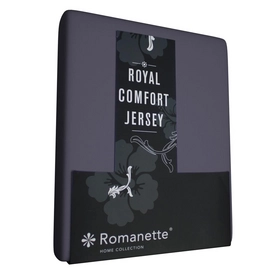 Drap-housse Romanette Anthracite (Jersey Royal)-Lits Simples (80/90 x 200/210/220 cm)