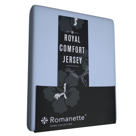 Hoeslaken Romanette Lichtblauw (Royal Jersey)-2-persoons (140/150 x 200/210/220 cm)
