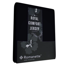 Drap-housse Romanette Noir (Jersey Royal)-Lits Simples (80/90 x 200/210/220 cm)