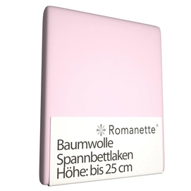 Spannbettlaken Romanette Rosa (Baumwolle)-80 x 200 cm