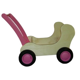 Poppenwagen Combi Hout Roze Van Dijk Toys