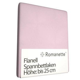 Spannbettlaken Romanette Rosa (Flanell)-80 x 200 cm