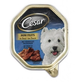 Blikvoer Cesar Mini Filits Rund & Kalkoen (12 stuks) 12 x 150 g
