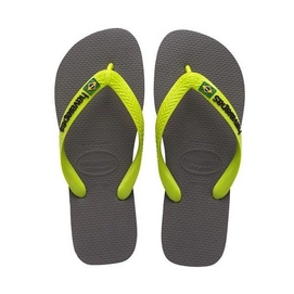Slipper Unisex Havaianas Brasil Logo Grey Lime