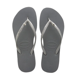 Slipper Slim Crystal Glamour Grey Silvers Havaianas