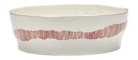 Saladeschaal Serax Feast Tableware By Ottolenghi White Red 28,5 x 9,5 cm