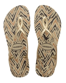 Slipper Dames Havaianas Luna Animals Sand Grey/New Gold