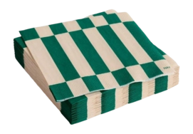 Servet HAY Pattern Napkins Cocktail Off-White And Green (Set van 20)