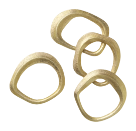 Ferm Living Flow Servetringen - 4 st. - Brass