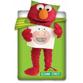 Dekbedovertrek Sesamstraat Elmo Drawing Katoen