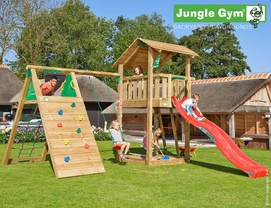 Speelset Jungle Gym Jungle Shelter + Climb X'tra Rood