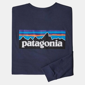 Shirt Patagonia Men L/S P6 Logo Responsibili Tee Classic Navy-S