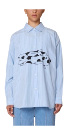 Shirt Obey Beverly Graphic LS Damen Light Blue Multi