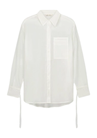 Shirt Olaf Hussein Semi-Sheer Tie Detail Damen Off-White