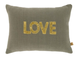 Sierkussen Zusss Love Antracietgrijs / Goud (25 x 35 cm)