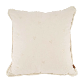 Sierkussen Zusss Velvet Hartjes Off White (45 x 45 cm)