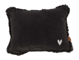 Sierkussen Zusss Velvet Zilver Hartje Antracietgrijs (35 x 25 cm)