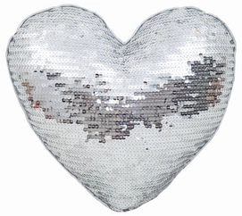 Sierkussen Little Diva Lucky Heart Silver