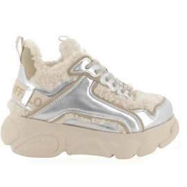 Sneaker Buffalo Women CLD Chai Warm Vegan Nappa Fur Cream Silver