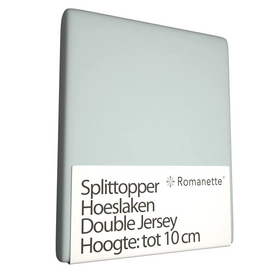 Split Topper Spannbettlaken Romanette Silbergrau (Double Jersey)-Lits-Jumeaux (160 x 200/210/220 cm)
