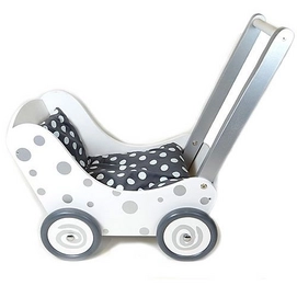 Poppenwagen Simply Spots Hout Zilver