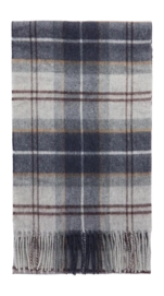Sjaal Barbour Unisex Wool Cashmere Tartan Scarf Grey Midnight Tartan
