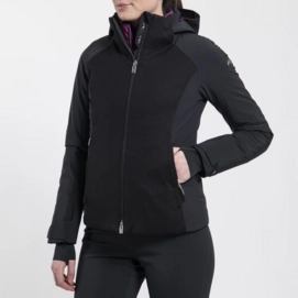 Ski Jas KJUS Women Solstice Jacket Black/Deep Ruby 3 in 1