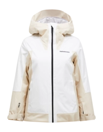 Ski Jacket Peak Performance Women Rider Tech HIPE 2L Insulated Shell Jacket Sand Fog Offwhite