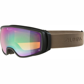 Masque de Ski Alpina Double Jack Planet Q-Lite Black Sand Matt Green