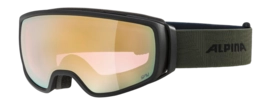 Ski Goggles Alpina Double Jack Qv Black&frasl;Olive Matt | Outdoorsupply
