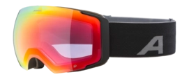 Skibril Alpina Unisex Falera Mag Q Black Matt Mirror Red Quattroflex