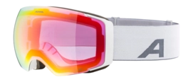 Skibril Alpina Unisex Falera Mag Q White Matt Mirror Red Quattroflex