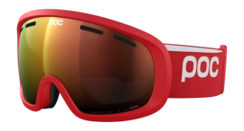 Skibril POC Unisex Fovea Mid Prismane Red/Partly Sunny Orange Wide Fit Clarity Intense