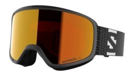 Skibril Salomon Kids Lumi Black / Mid Red Cilindrische lens