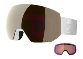 Skibril Salomon Unisex Radium Pro Sigma White / Black Gold / Light Blue (+ Extra Lens) Anti Fog