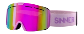 Skibril Sinner Dames Arc S Matte Light Pink Double Full Pink Mirror Vent Gepolariseerde lens