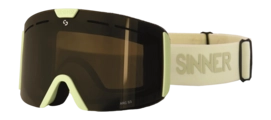 Skibril Sinner Dames Arc S Matte Light Yellow Double Full Gold Mirror Vent