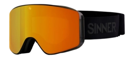Skibril Sinner Unisex Aura Matte Black Double Full Orange Mirror Vent + Double Pink Lens 25