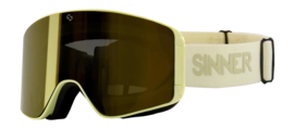 Skibril Sinner Unisex Aura Matte Light Yellow Double Full Gold Mirror Vent + Double Pink Lens