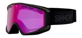 Skibril Sinner Unisex Batawa OTG Matte Black Double Pink Sintrast Vent 25 Cilindrische lens