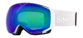 Skibril Sinner Unisex Emerald Matte White Double Full Green Mirror Vent 25