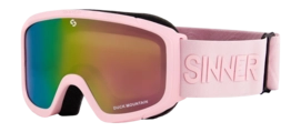 Skibril Sinner Junior Duck Mountain Matte Light Pink Double Full Pink Mirror Cilindrische lens
